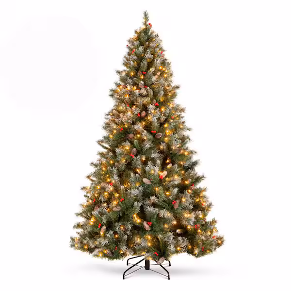 6 ft. Flocked Pre-Lit Pine Artificial Christmas Tree