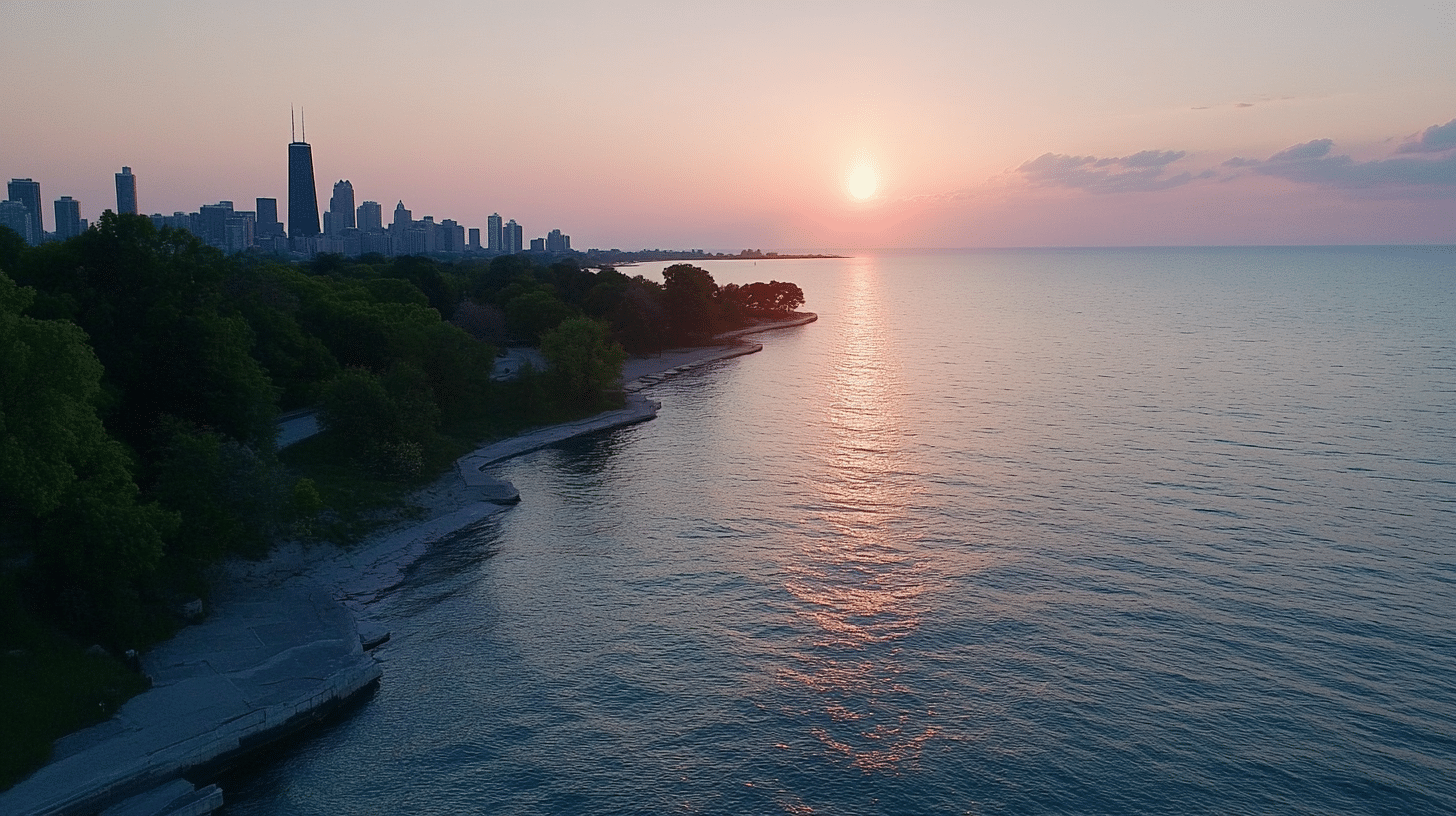 Sunset at Promontory Point